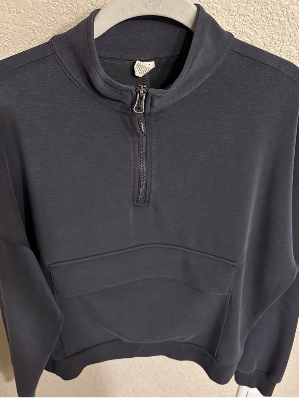 Kyodan Women's Size M Gray Long Sleeve 1/4 Zip Pullover Top Front Pocket